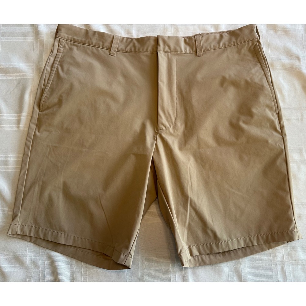 J.Crew Shorts Mens 35 Tan Tech 9 Inch Inseam Flat Front Khaki Casual Active